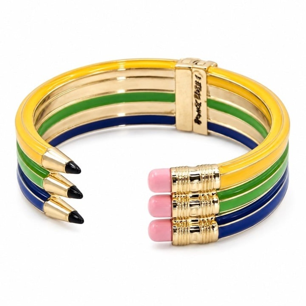 Betsey Johnson Triple Pencil Cuff Bracelet Best in Class School Teacher Jewelry